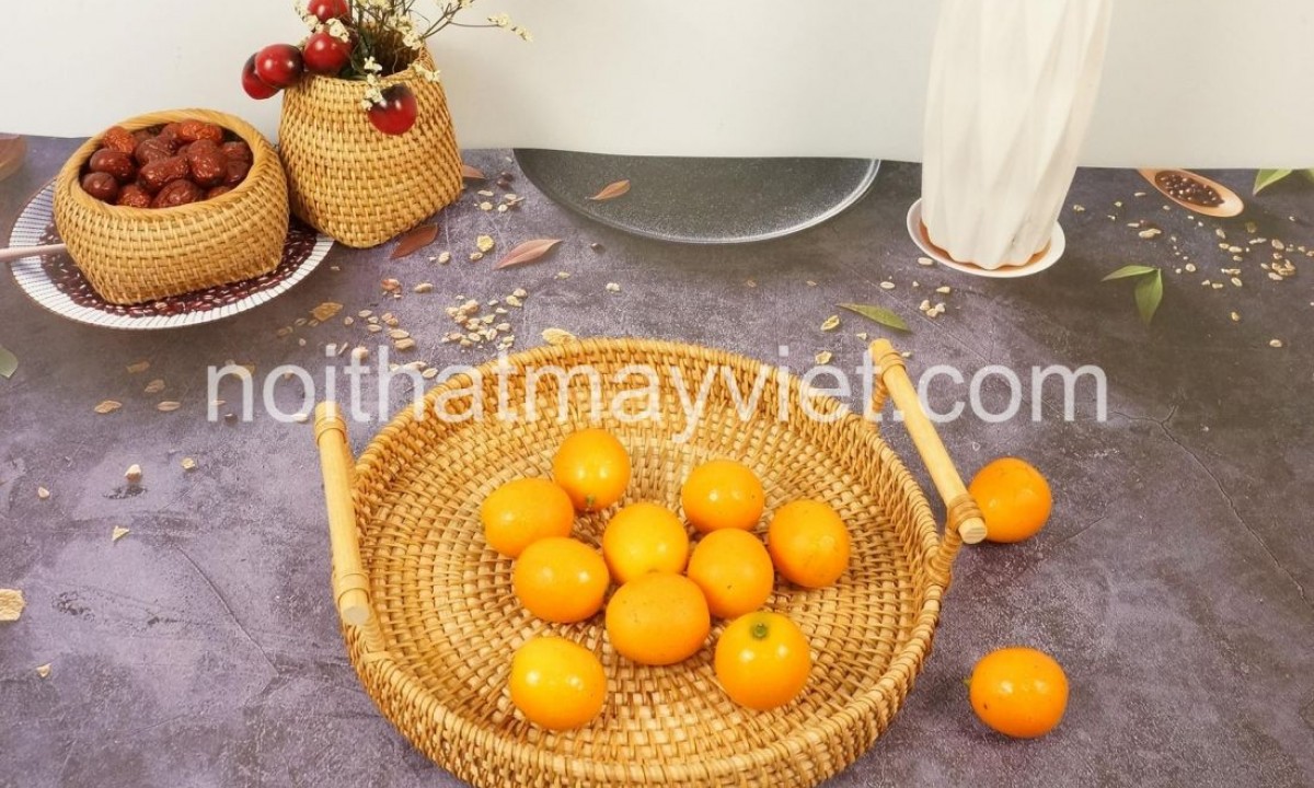 Khay Đựng Đồ Mây Tre KDMT0031
